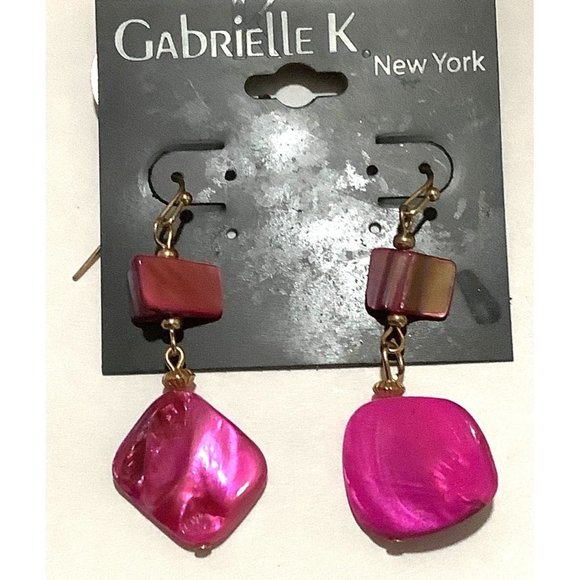 Pink Shell Dangle Earrings -- NWTS - Picture 3 of 4